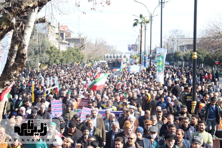 شکوه وحدت علی‌آباد‌ی ها در جشن 46 سالگی انقلاب+ تصاویر